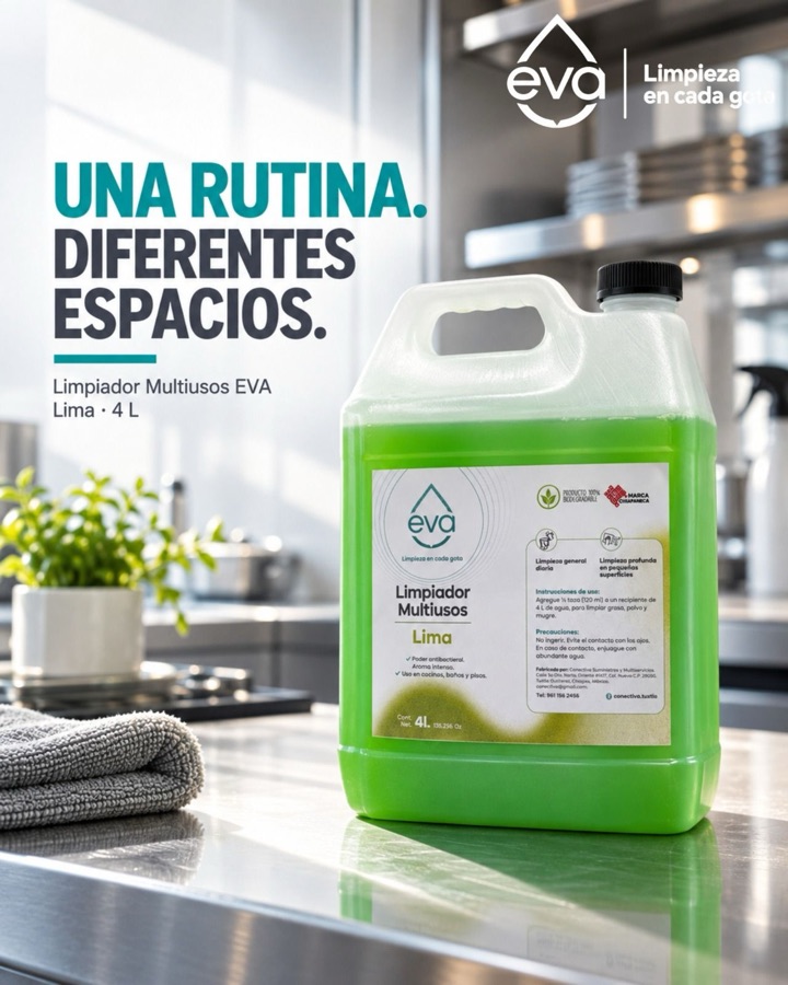 Limpiador multiusos EVA aroma lima de 4 litros