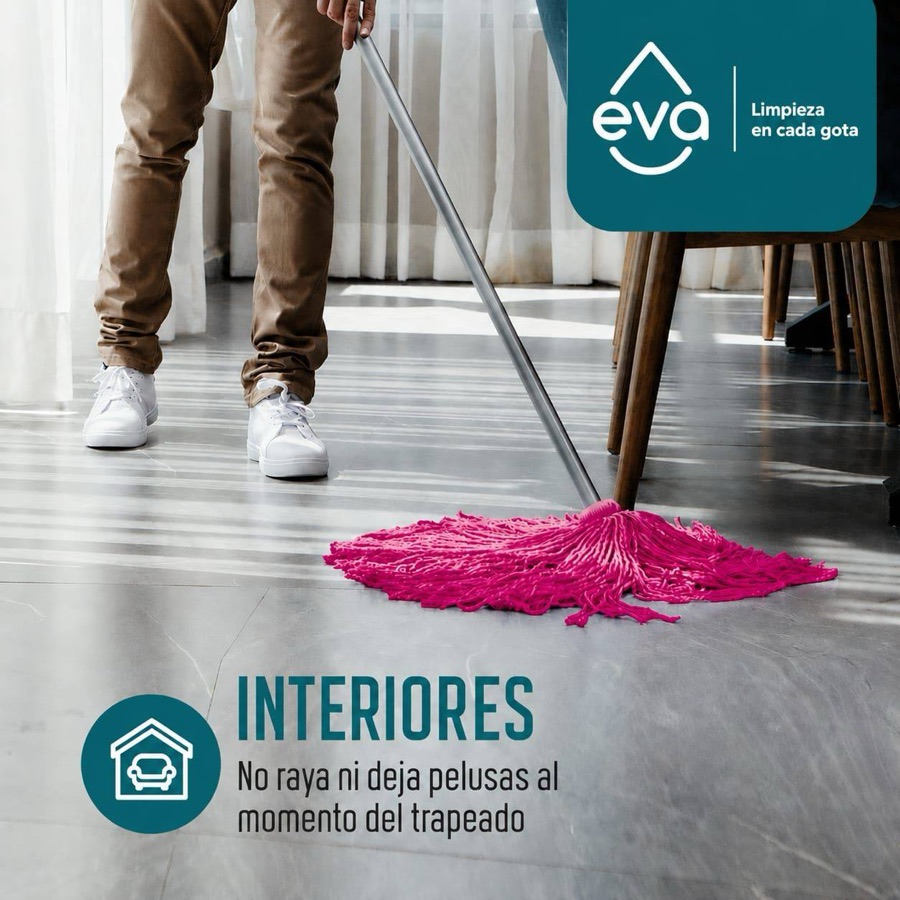 Trapeador de microfibra EVA limpiando un piso
